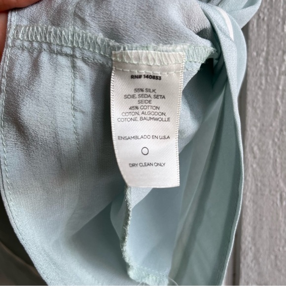 Maison Du Soir Silk Cotton Sleep Set Bardot Shirt and Jaclyn Shorts Baby Blue XS - Picture 13 of 13